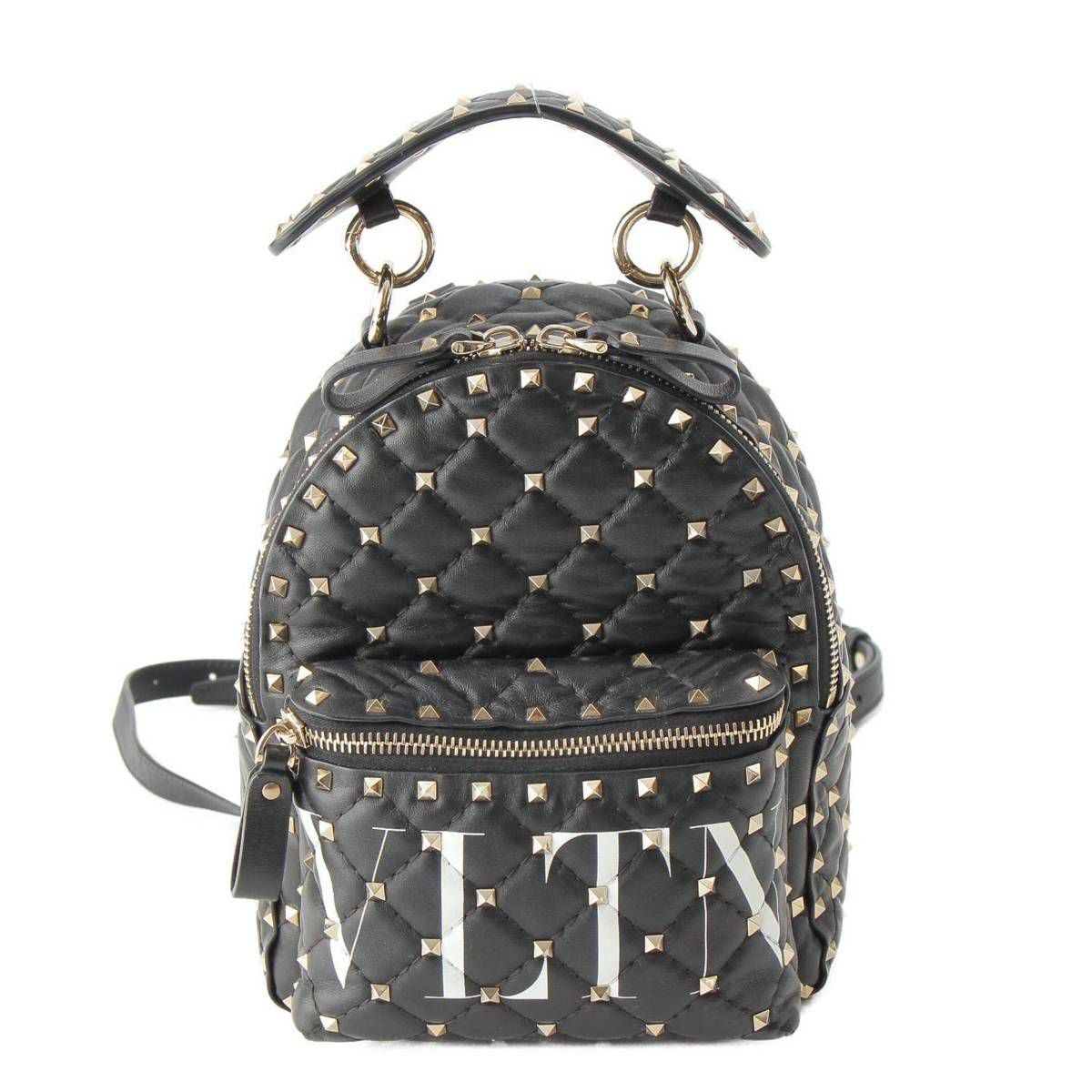 ヴァレンティノ VLTN レザー ロックスタッズ ステンシル バックパック