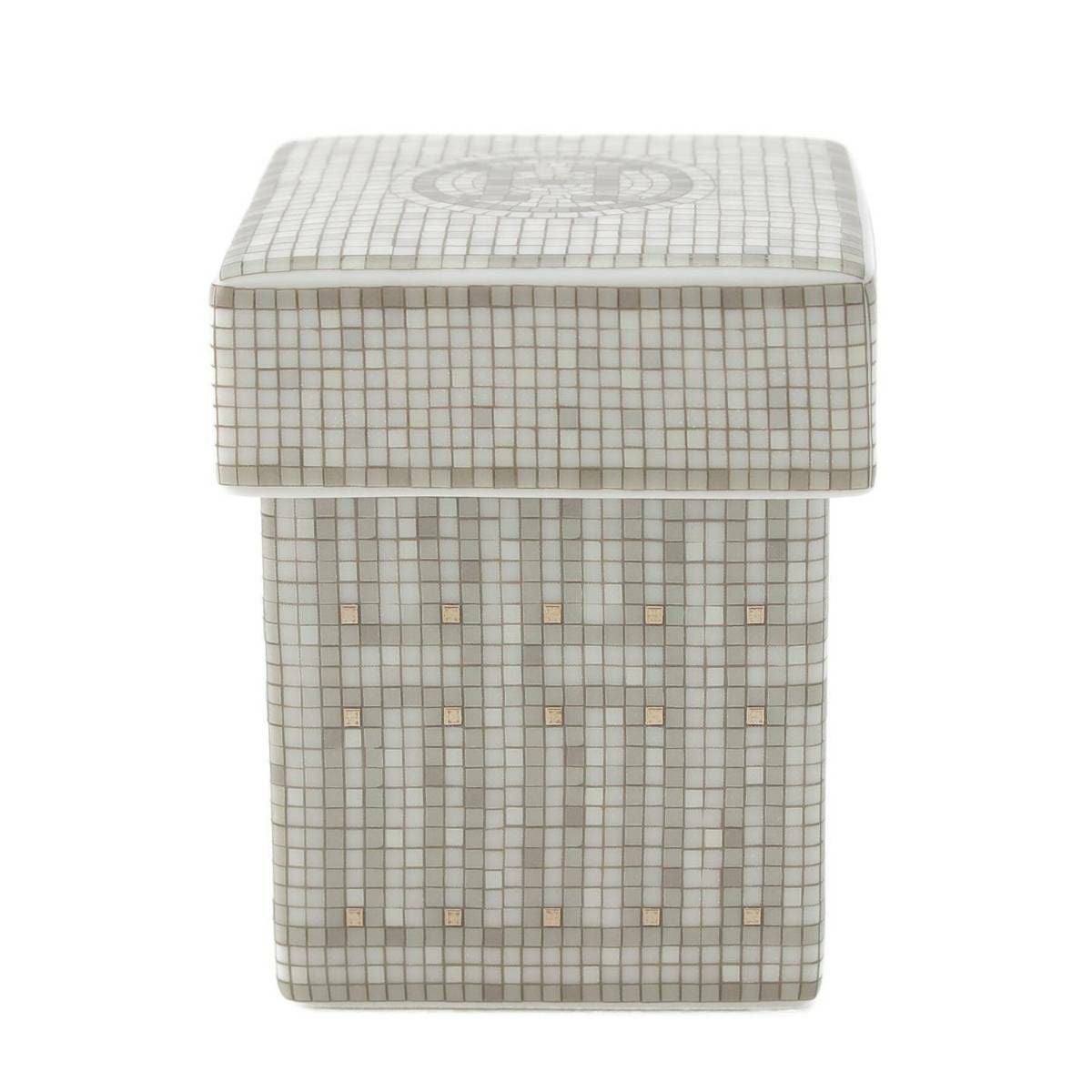 【新品・未使用】　HERMES エルメス　シュガーポット モザイク　プラチナ エルメス モザイク24 ボックス プラチナPM シュガーポット 砂糖入れ