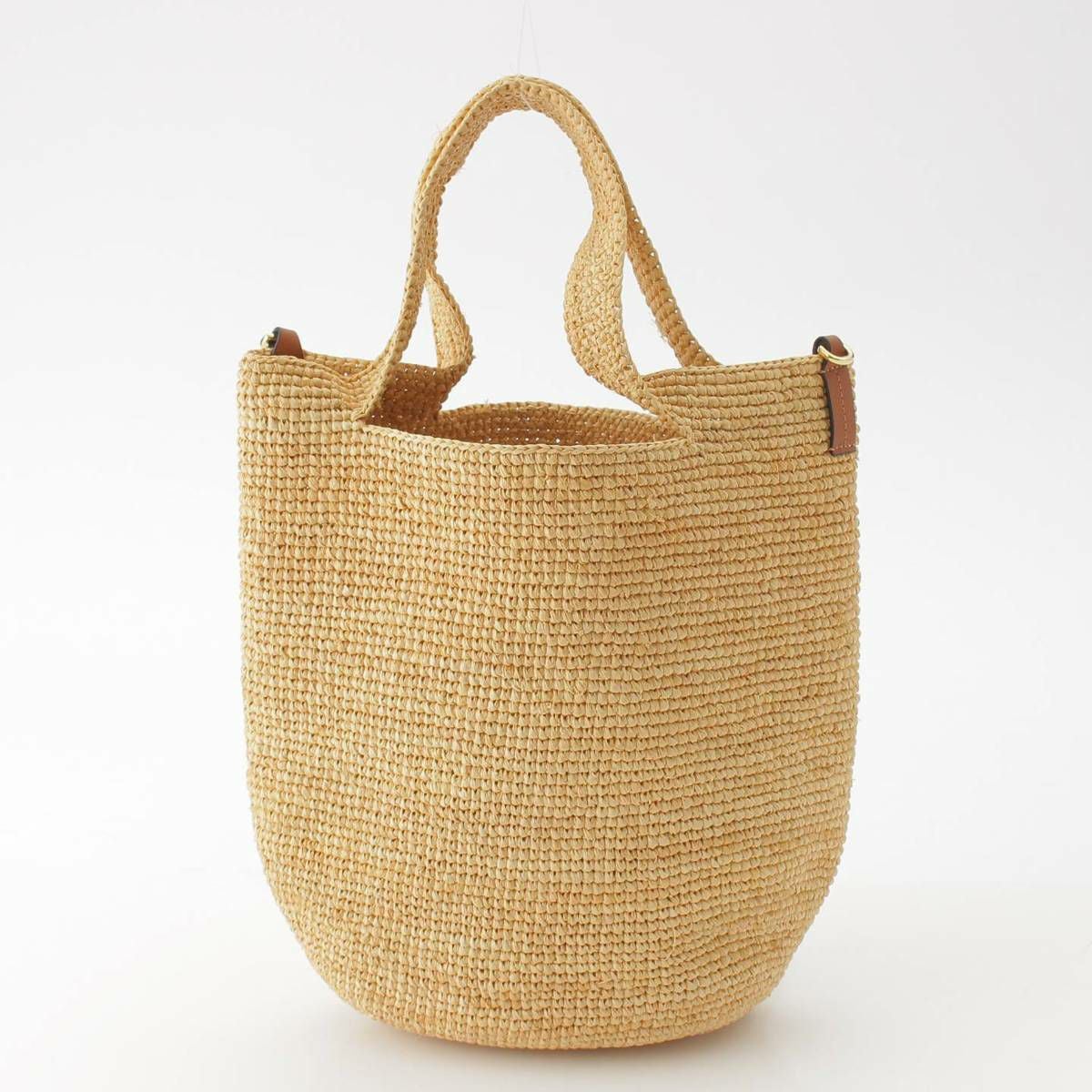 ロエベ Loewe スリット アナグラム レザー ラフィア 2WAY ショルダー