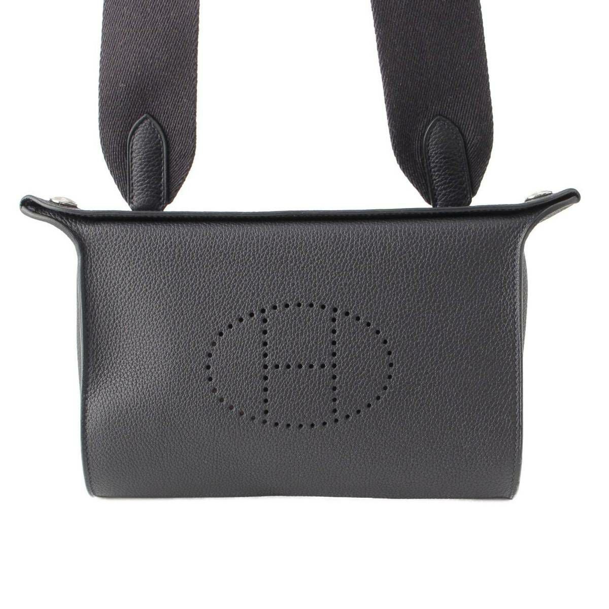 HERMES エルメス ヴィドポッシュ 黒 ブラック トゴ W刻印 シルバー金具 未使用 HERMES（エルメス） ヴィドポッシュ W刻印 ブラック シルバー金具 トゴ
