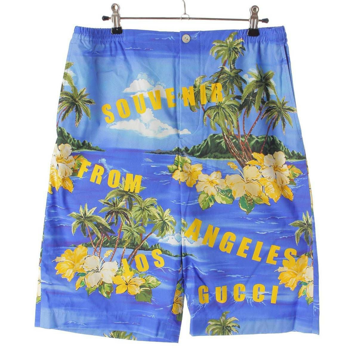 グッチ アロハパンツ ショートパンツ ロゴ パームツリー ハーフパンツ