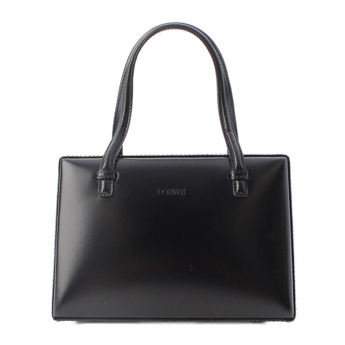 ロエベ Loewe ロゴ カーフスキン スクエア レザー ミニ ハンドバッグ