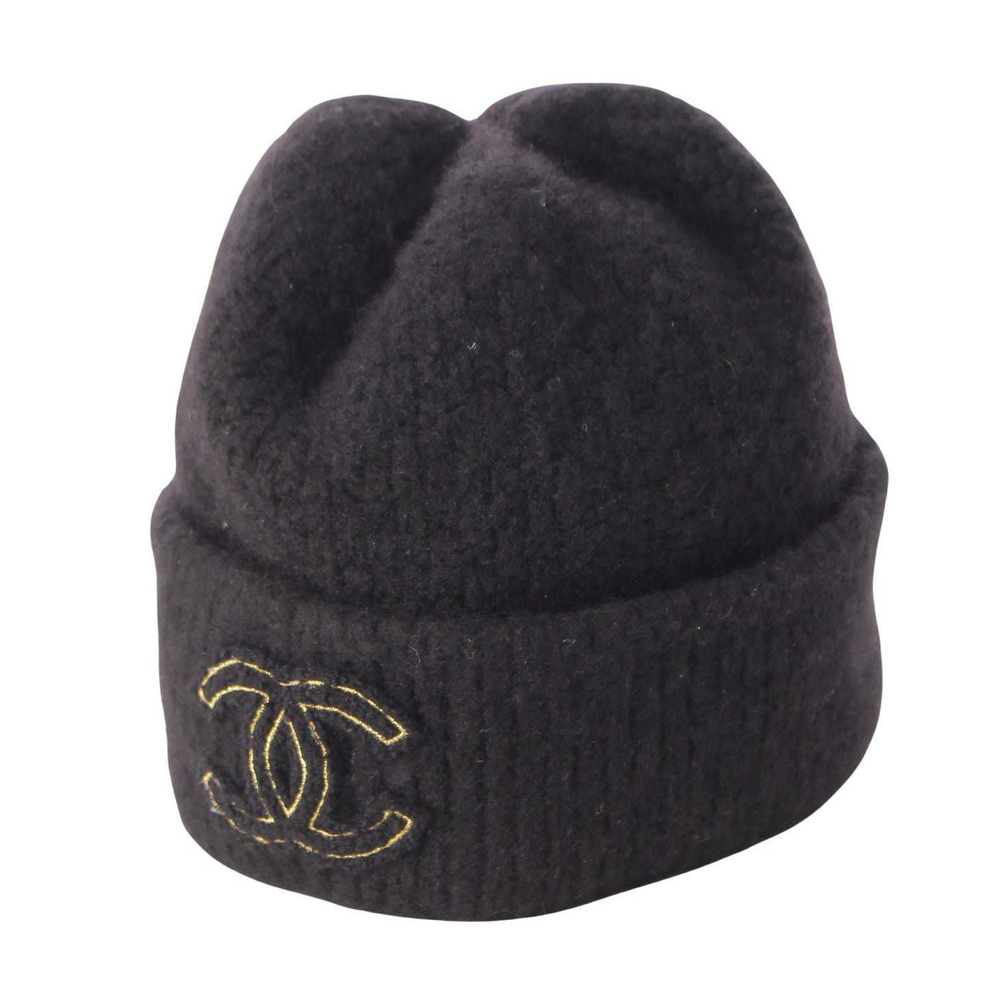 CHANEL　シャネル　カシミヤシルク　ココマークニットキャップ　ビニー帽子 シャネル ココマーク カシミヤ×シルク ニットキャップ 帽子 ビーニー