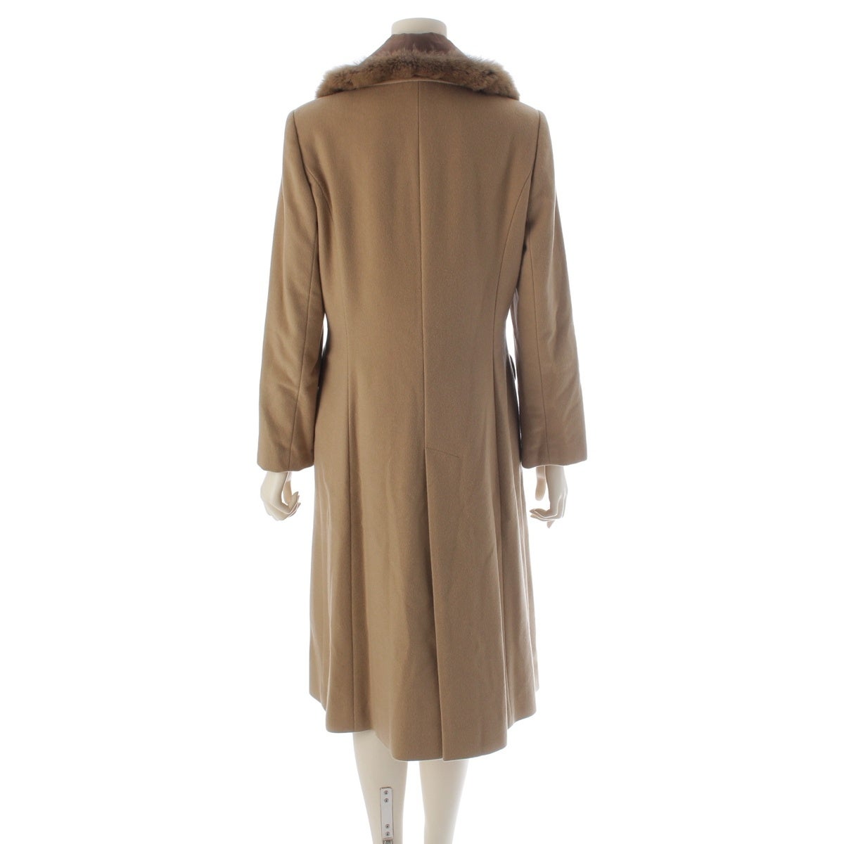 フォクシー カシミヤ ファー ロング コート 21386 ベージュ 40 | 中古