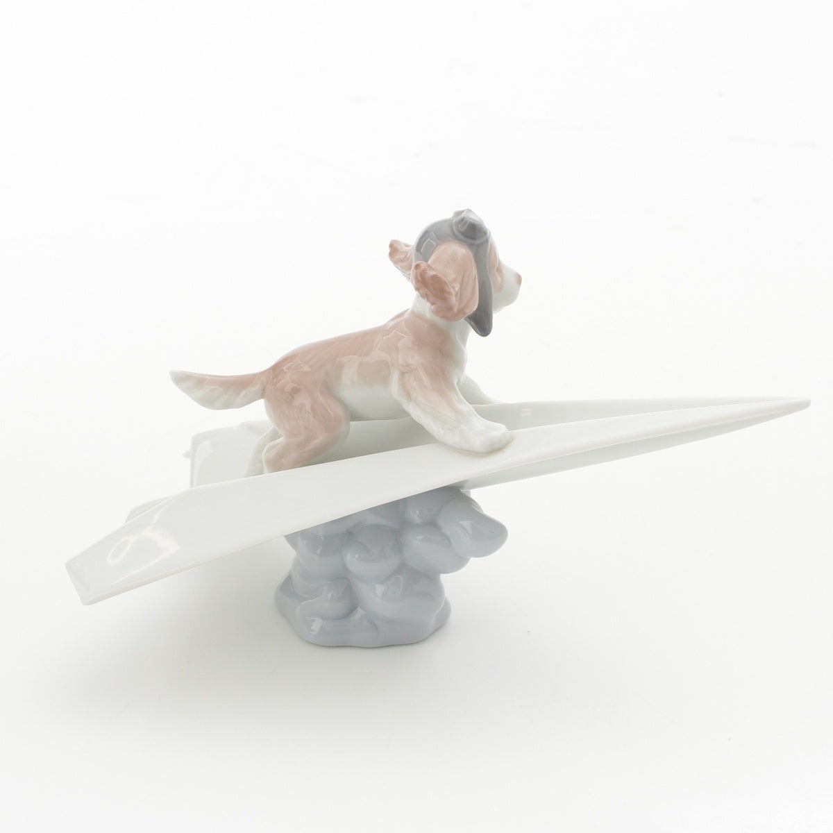 リヤドロ 2000年 可愛いパイロット 磁器 人形 犬 紙飛行機 オブジェ