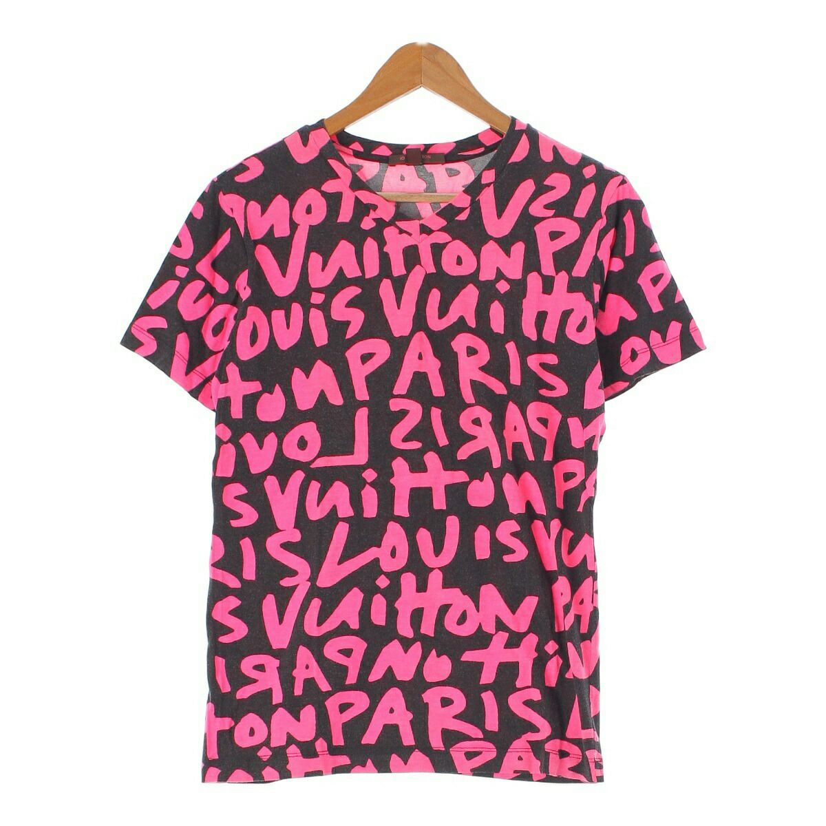ルイヴィトン モノグラム ロゴ グラフィティ Vネック Tシャツ 半袖