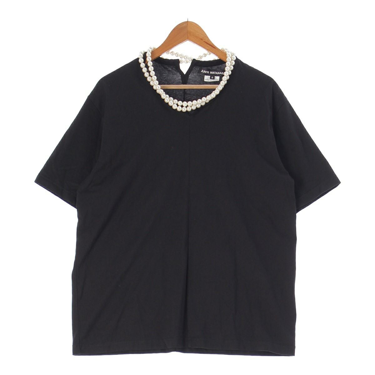 ジュンヤワタナベ　パール付きカットソー 半袖 ジュンヤワタナベ 23SS コットン パールネックレス付 半袖シャツ