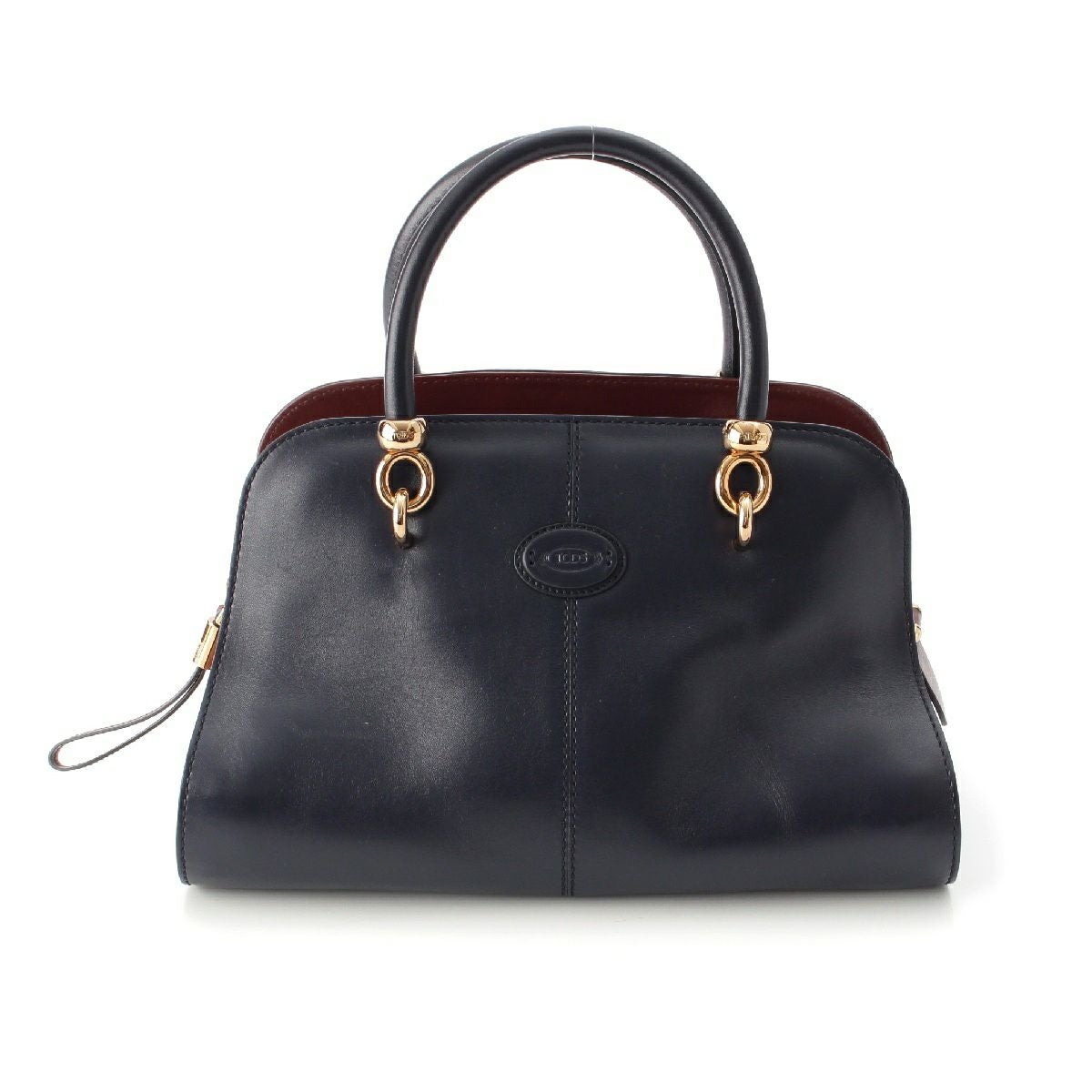 トッズ SELLA セラ レザー 2way ショルダー ハンドバッグ ネイビー