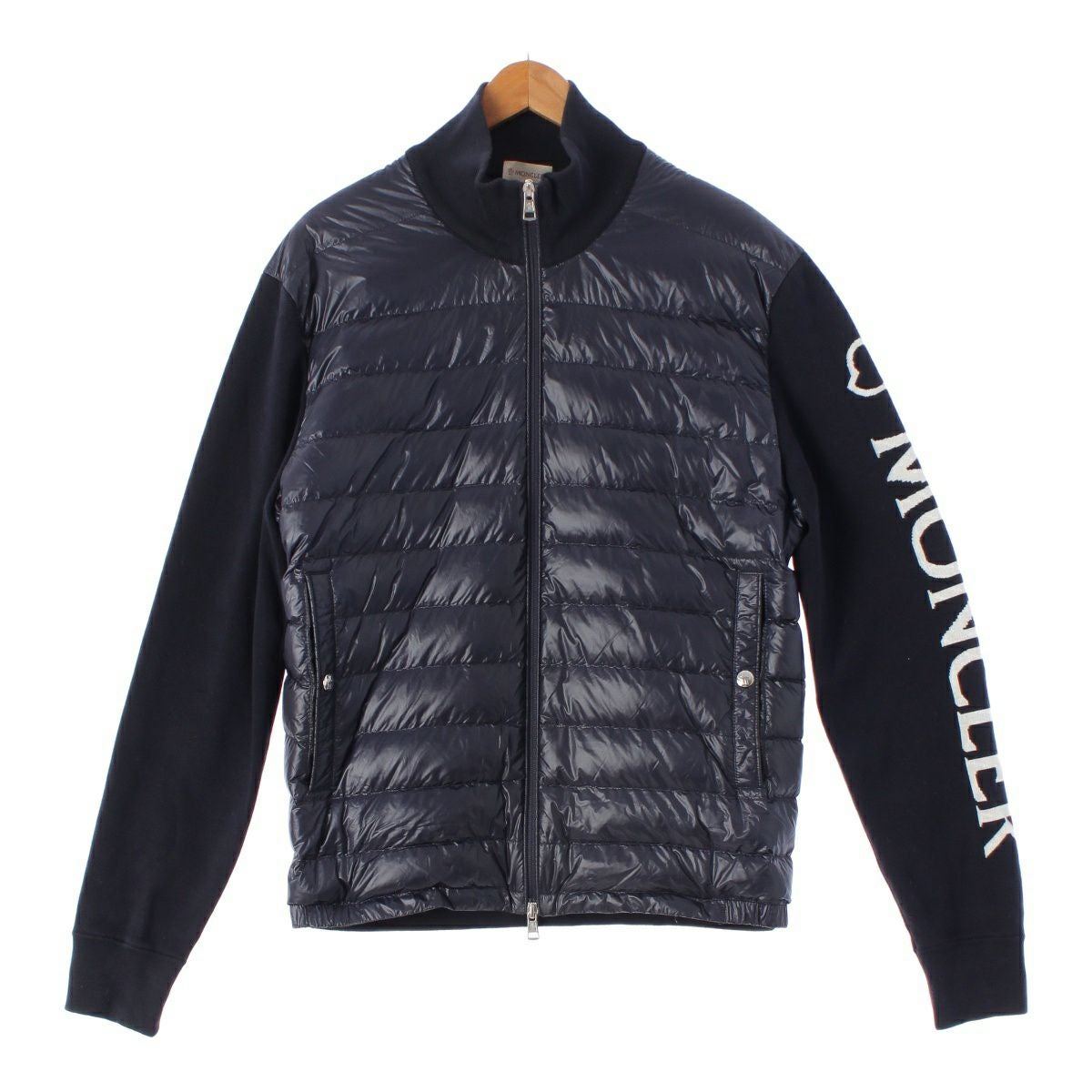 モンクレール 20年 Cardigan Tricot コットン ナイロン ロゴスリーブ