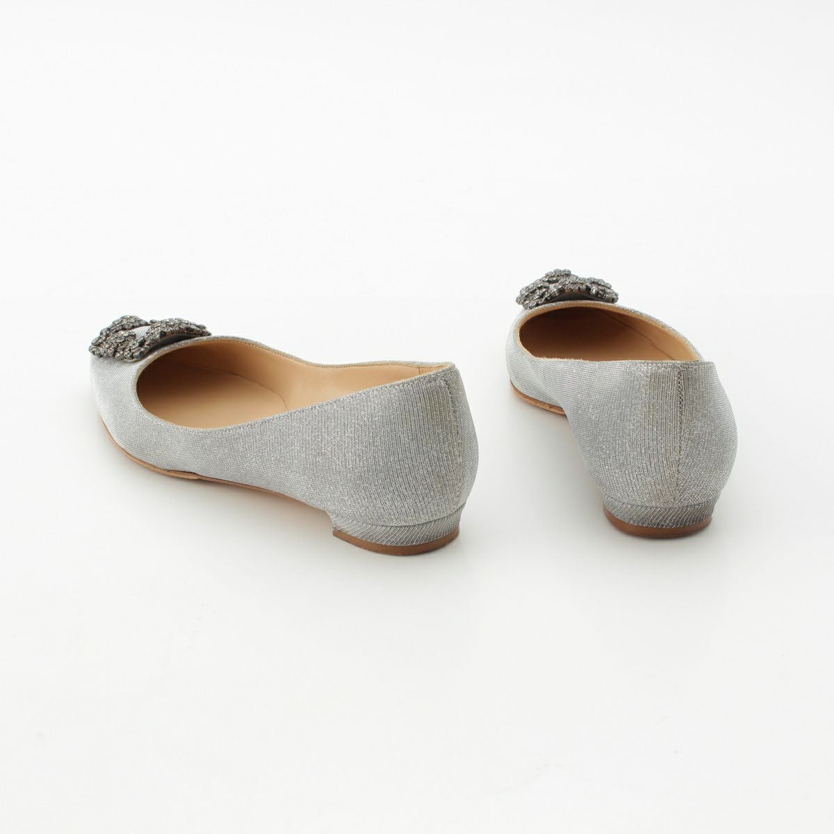 マノロブラニク Hangisi ハンギシ レザー グリッター フラット