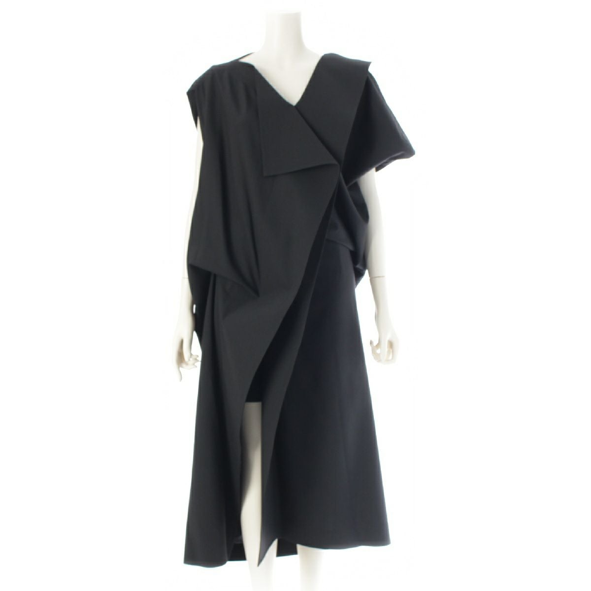 定価39万タグ付き新品LEONIE DRESS W2968 Black ザロウ 24SS LEONIE DRESS アシンメトリー 変形 ワンピース ドレス