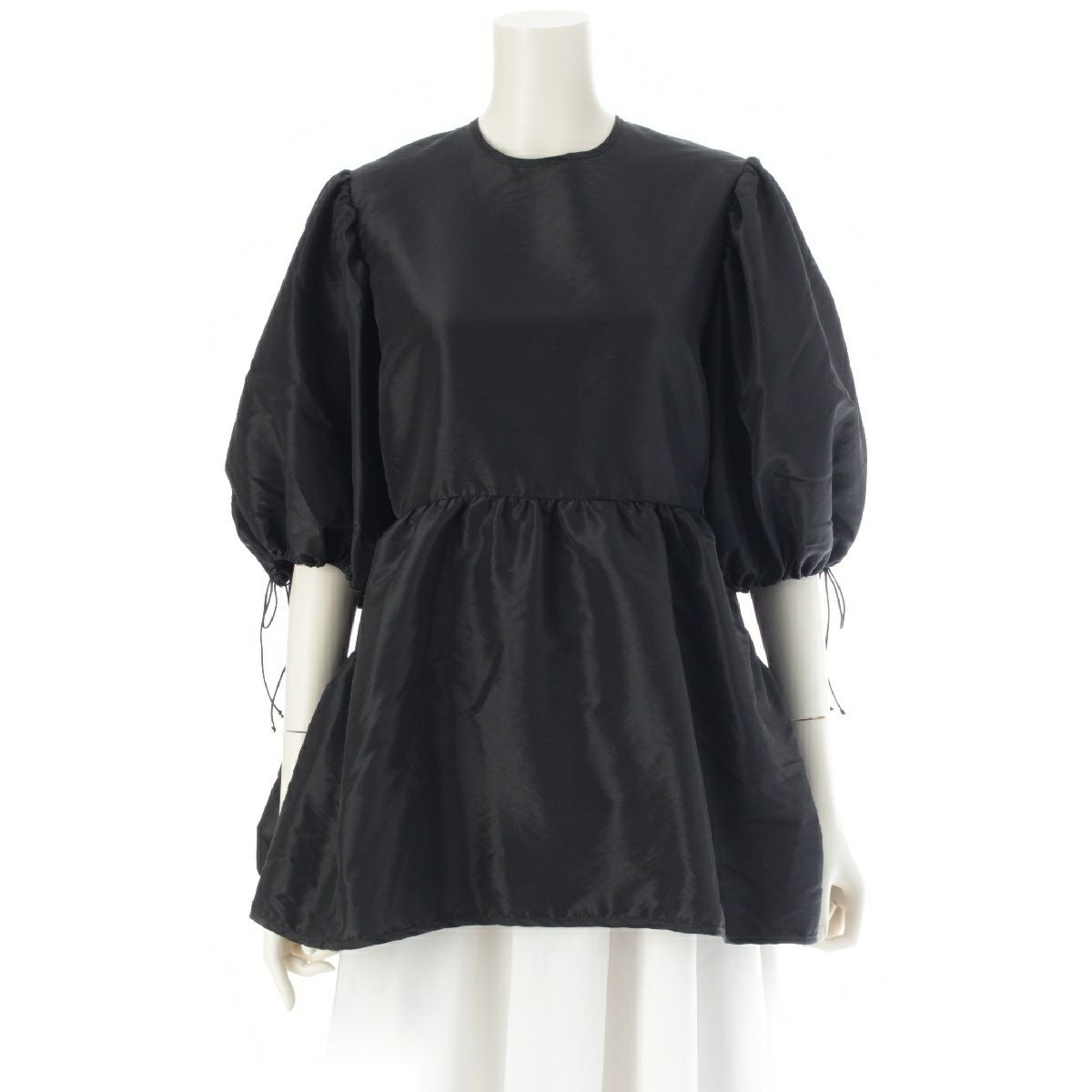 CECILIE BAHNSEN - セシリーバンセン 21年 ナイロン LULU TOP パフスリーブ トップス SC21‐0001 ブラック UK12 US8【中古】 セシリーバンセン 21年 ナイロン LULU TOP パフスリーブ トップス SC21