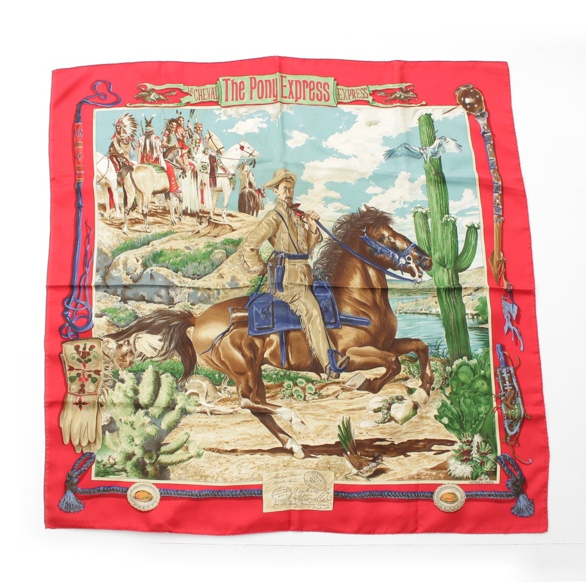 エルメス カレ90 THE PONY EXPRESS ポニー・エクスプレス 郵便社