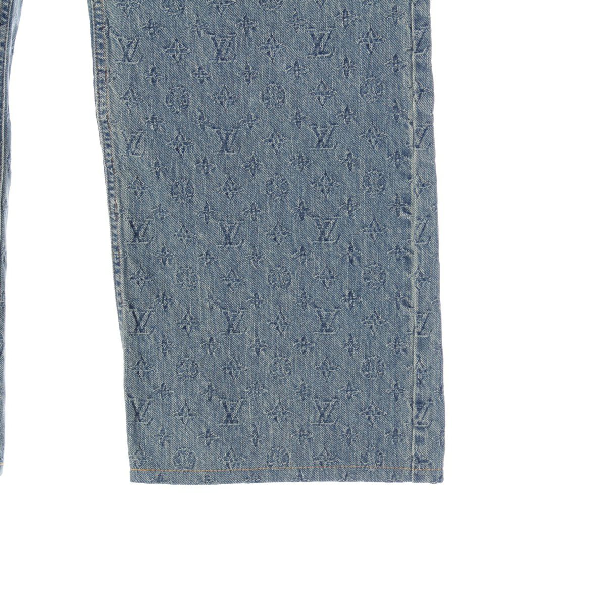 ルイヴィトン 25SS コットン モノグラムデニム ウオッシュ加工