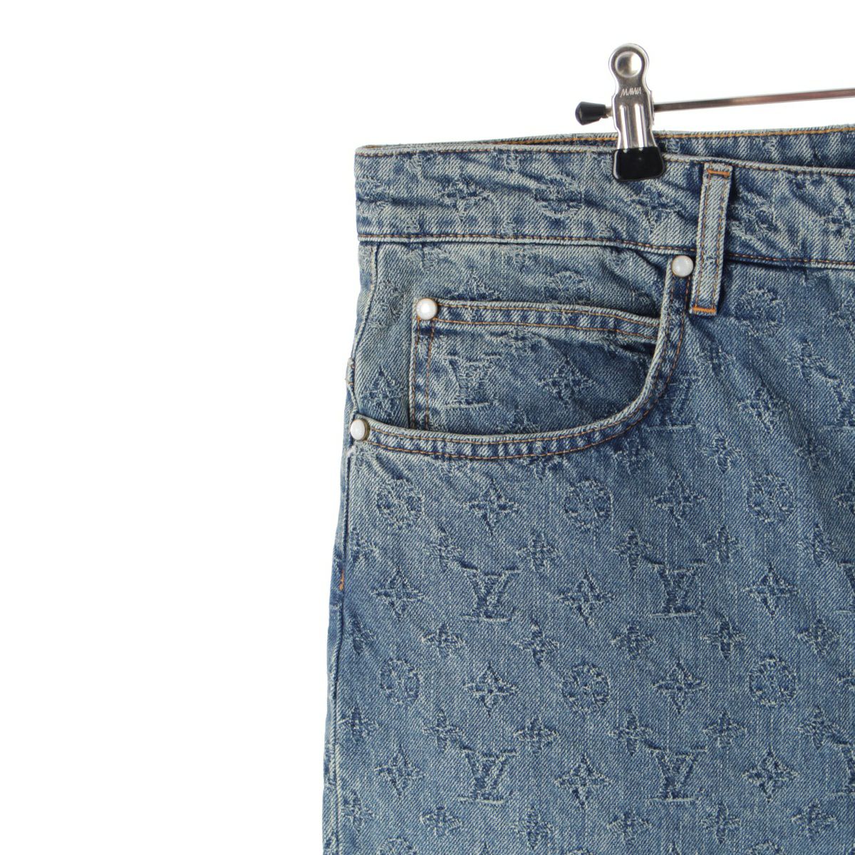 ルイヴィトン 25SS コットン モノグラムデニム ウオッシュ加工