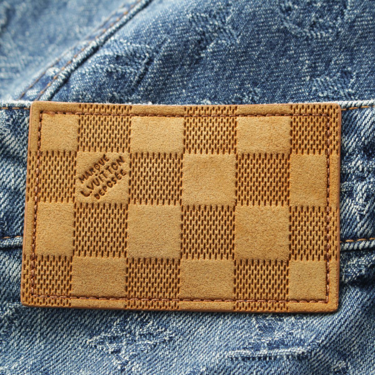 ルイヴィトン 25SS コットン モノグラムデニム ウオッシュ加工