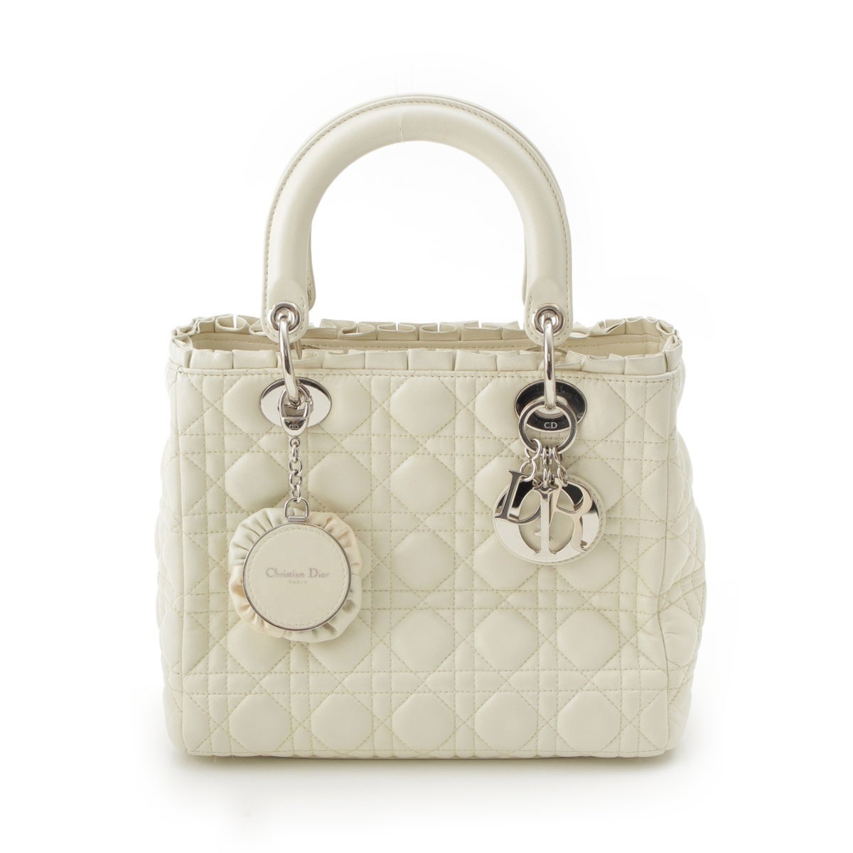 ディオール レディディオール LADY DIOR レザー カナージュ フリル