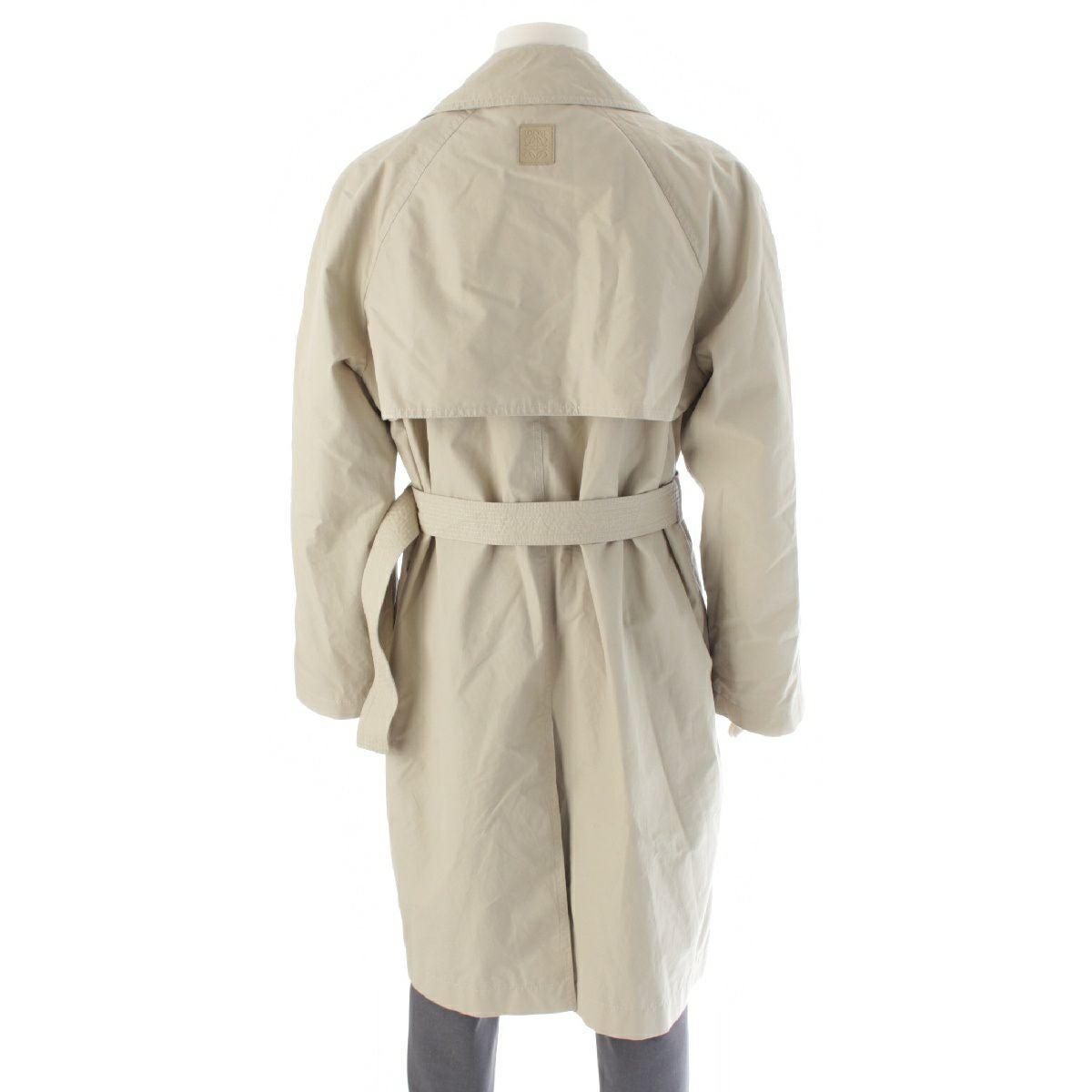 ロエベ 22AW コットン アナグラムレザーパッチ ベルテッド トレンチ
