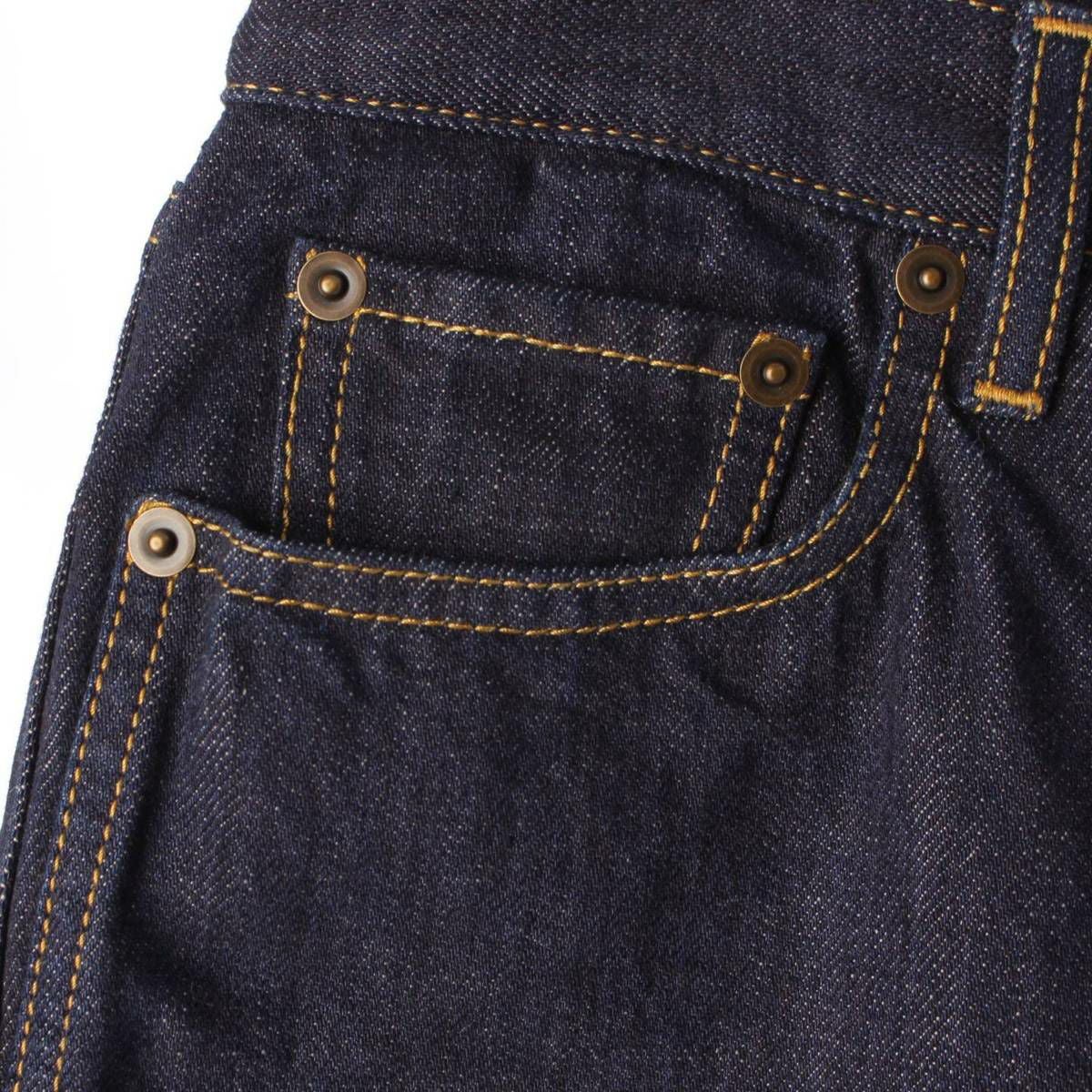 イヴ・サンローラン 21年 ロゴ刺繍 ステッチ テーパード デニムパンツ