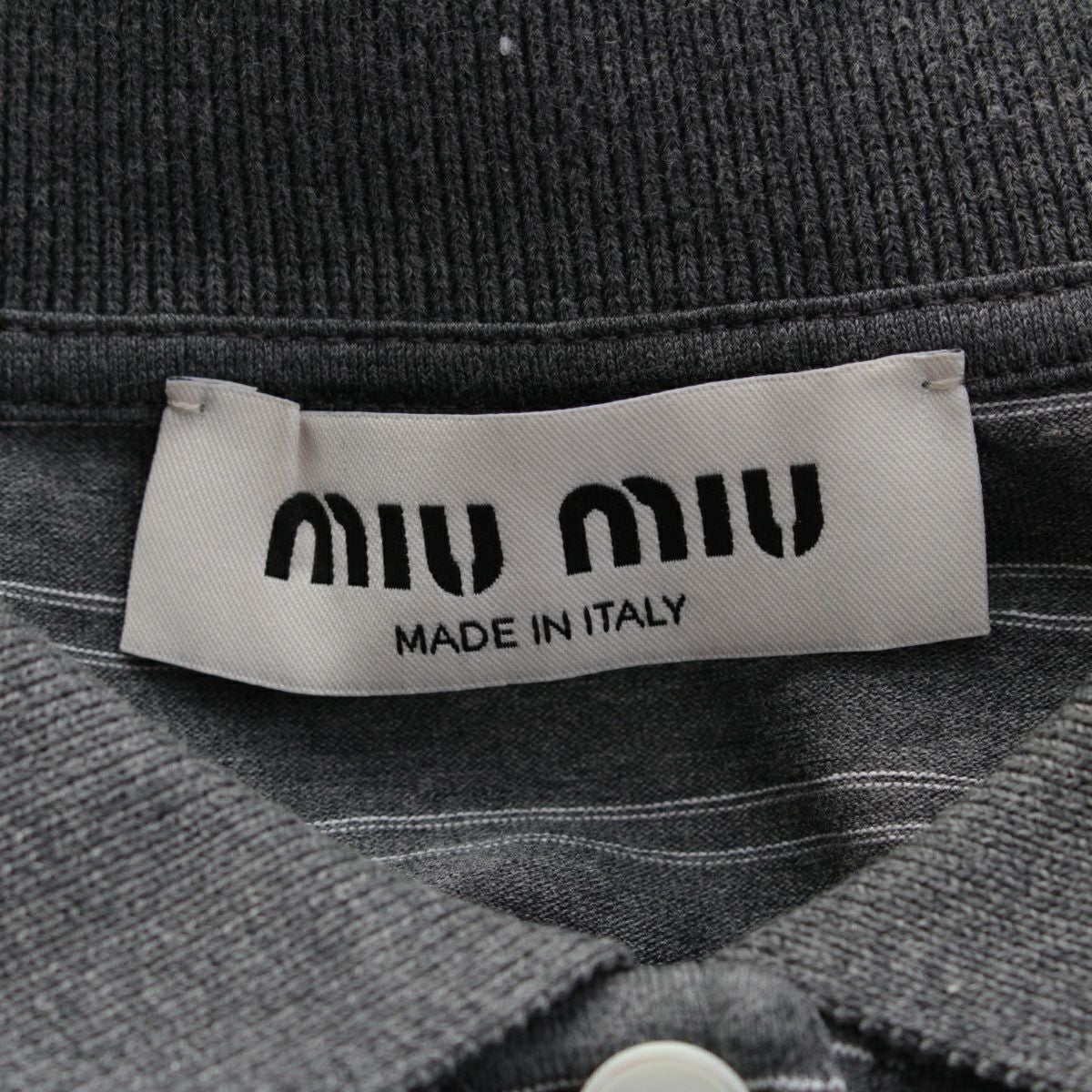 ミュウミュウ 25SS コットン ロゴ ジャージ ポロシャツ ジャージ
