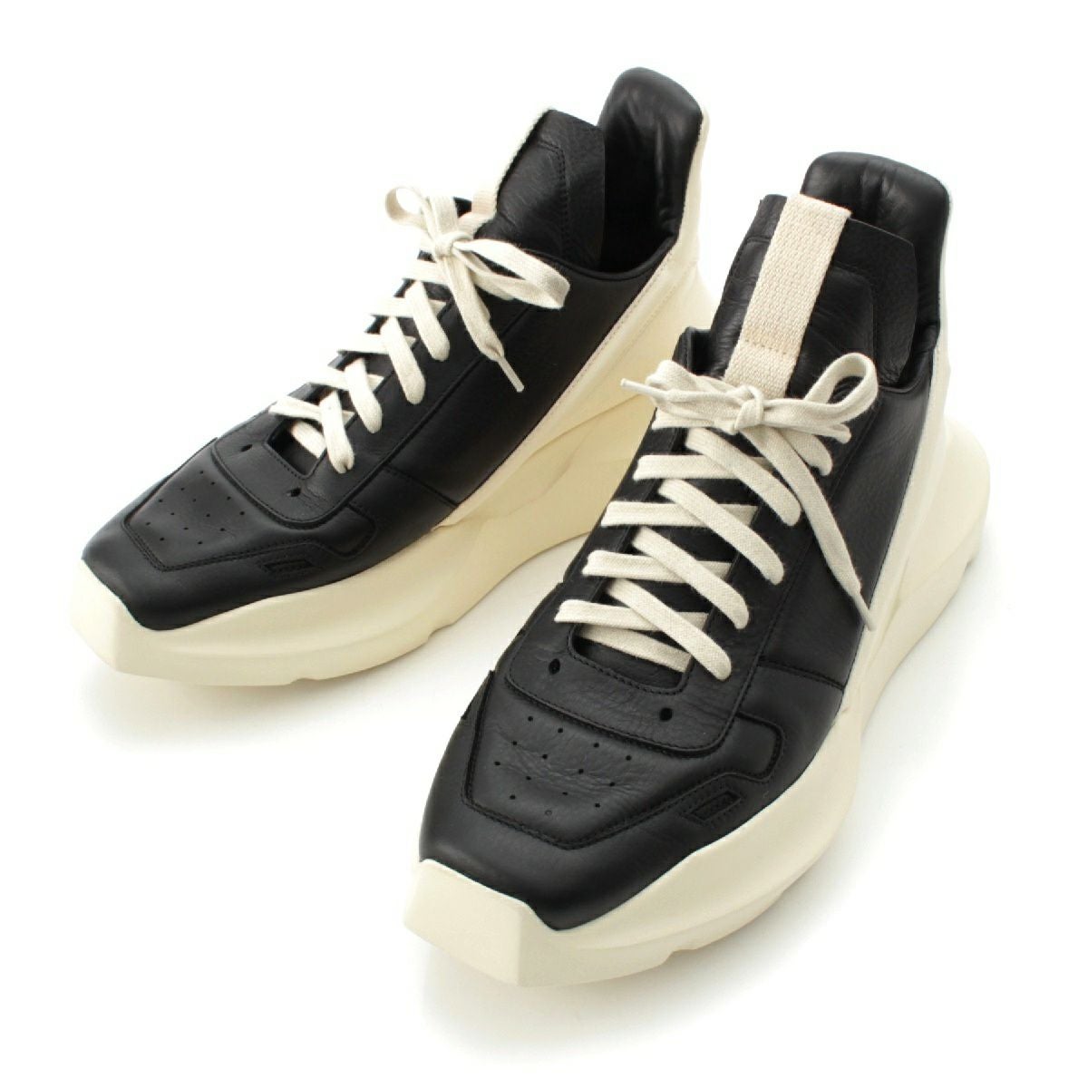 Rick Owensレザー ブラック ホワイト スニーカー 28 Rick Owensレザー ブラック ホワイト スニーカー 28 RICK OWENS