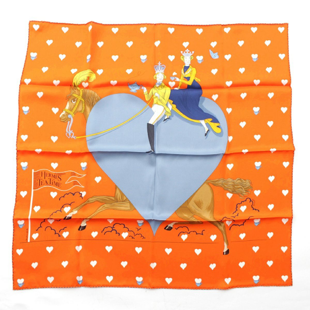 エルメス カレ70 シルク TEA TiME ティータイム スカーフ ハンカチ