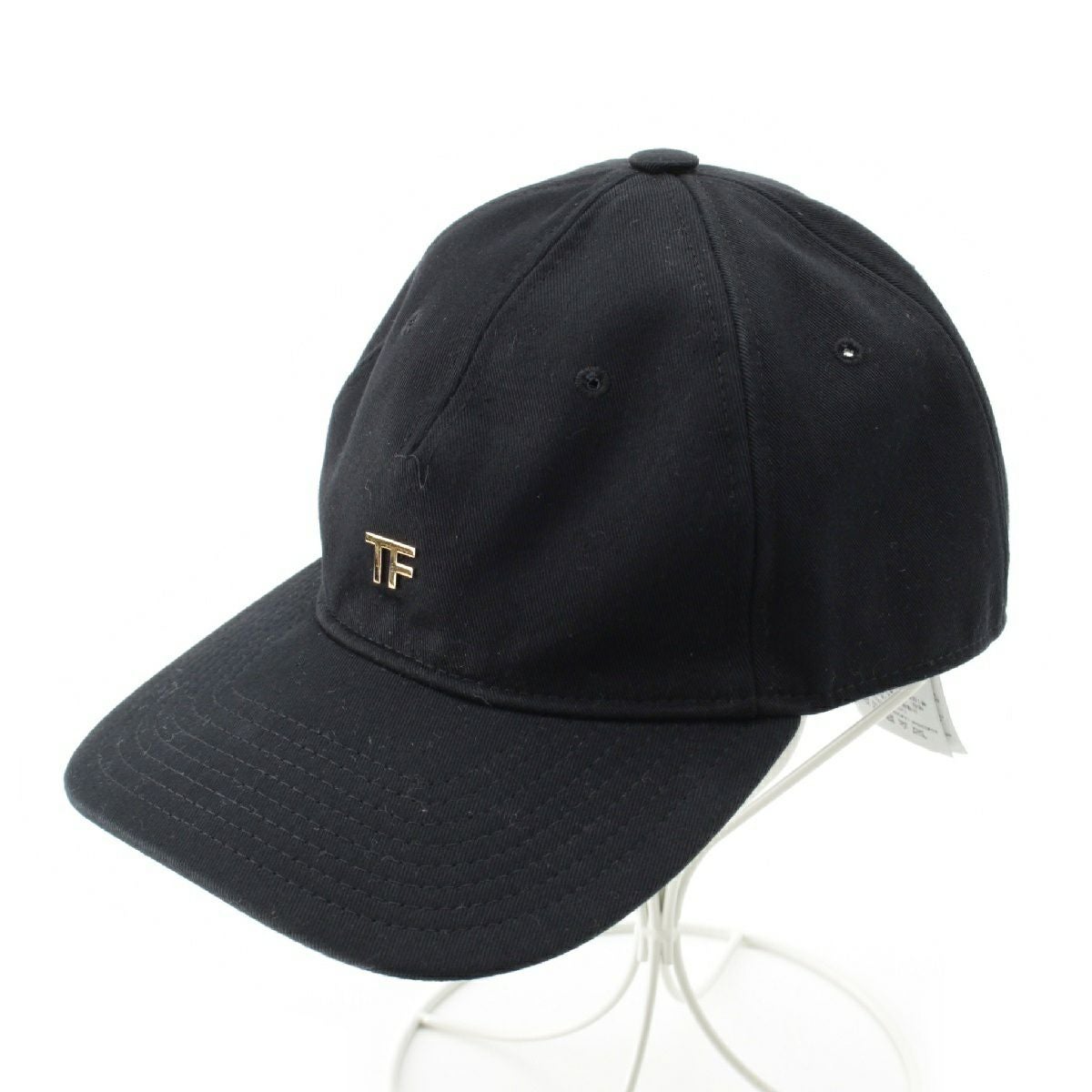 トムフォード コットン TFロゴ ベースボール キャップ 帽子 ブラック