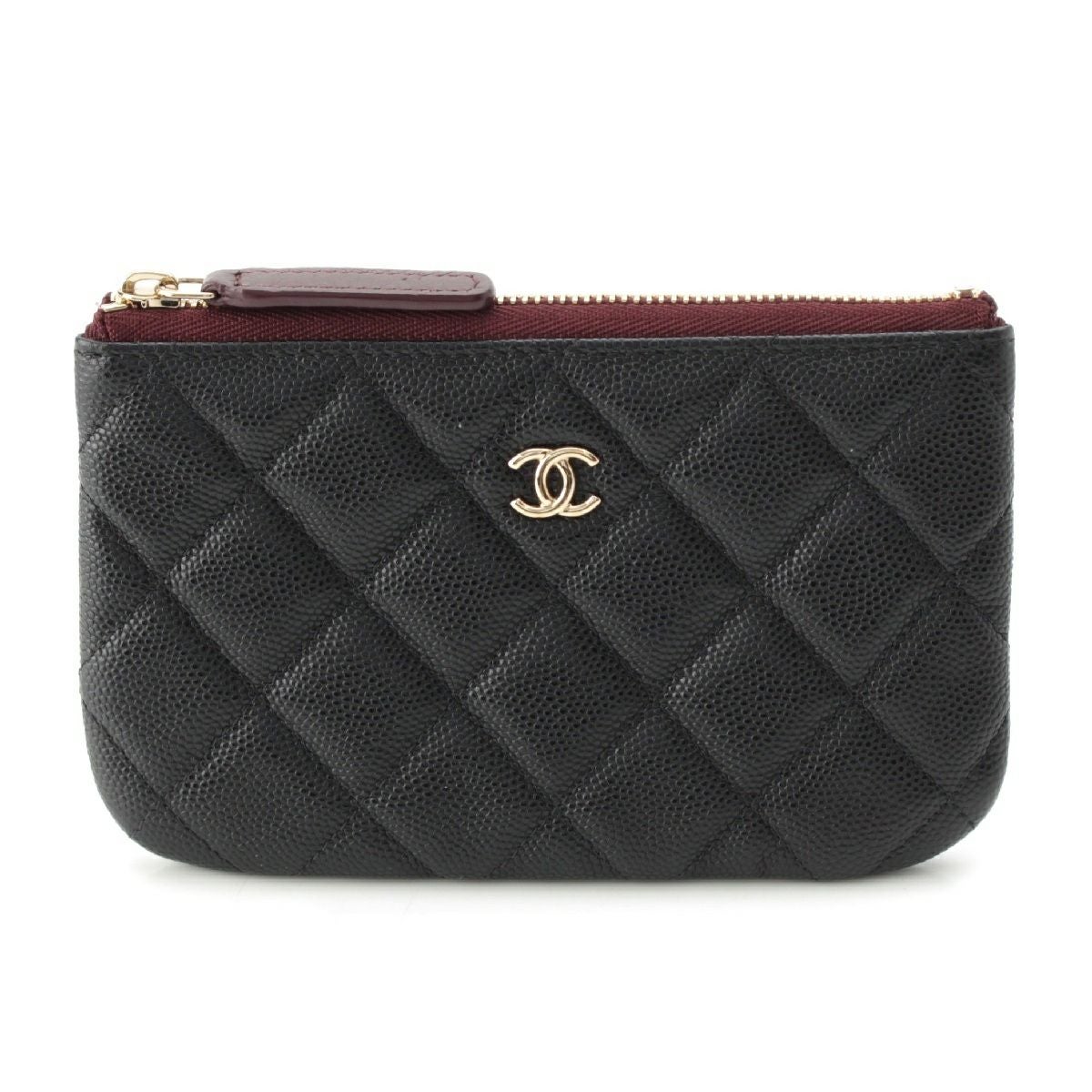 ココマーク ポーチ シャネル キャビアスキン CHANEL ブラック キャビア