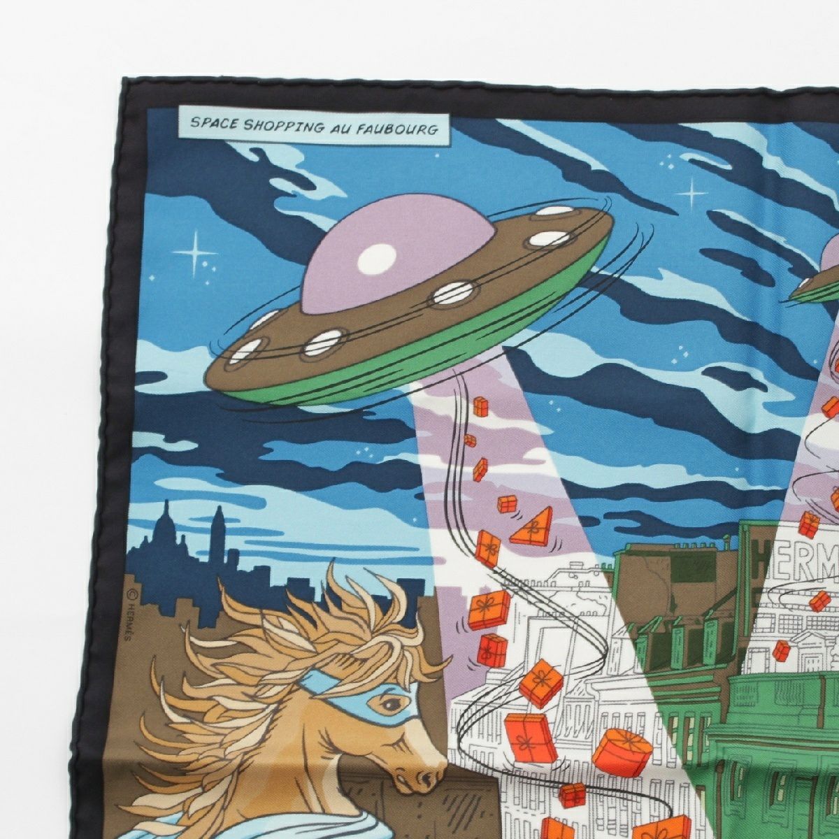 エルメス ガヴロッシュ カレ45 シルク SPACE SHOPPING AU FAUBOURG