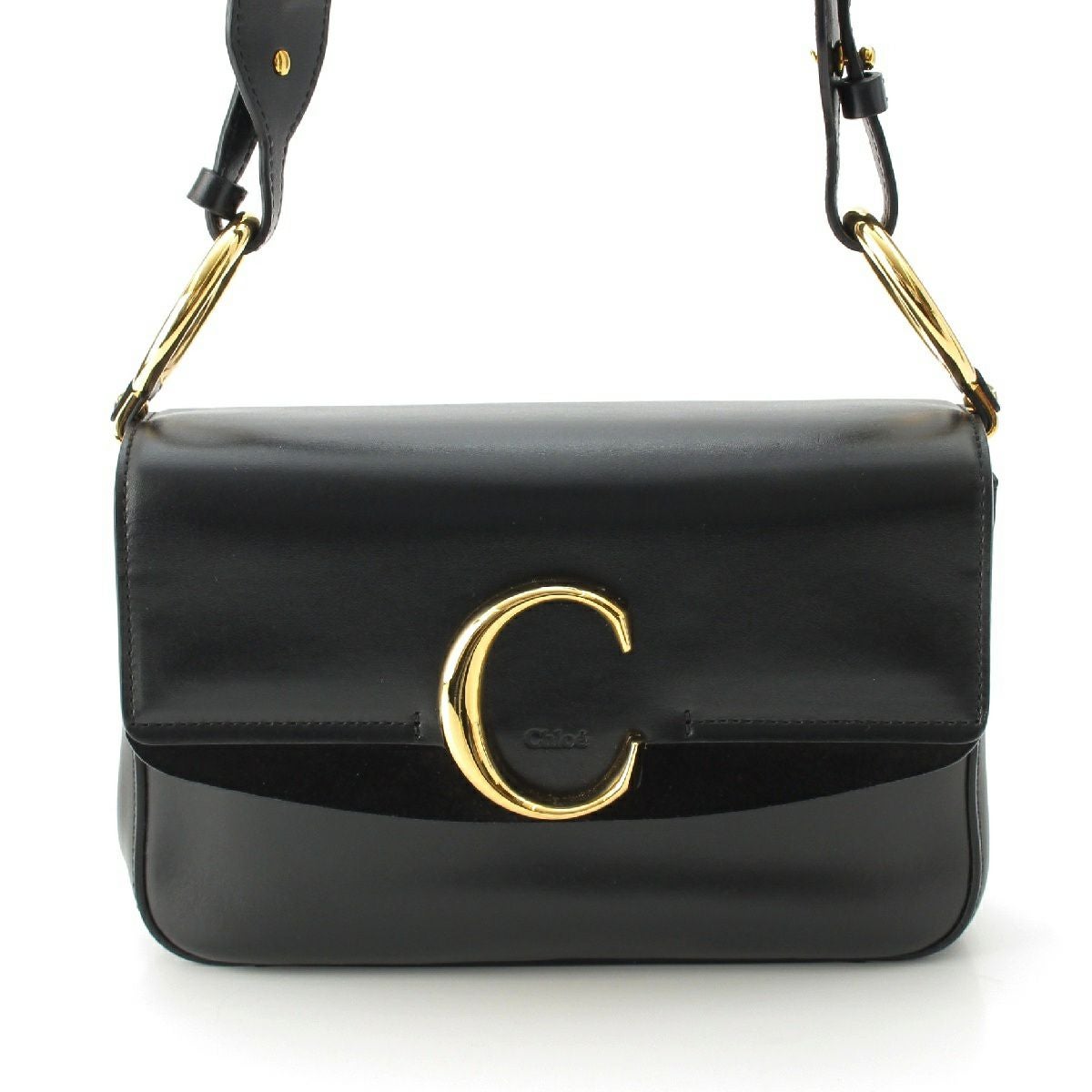 クロエ レザー Cロゴ スモール ダブルキャリー 2way ゴールド金具