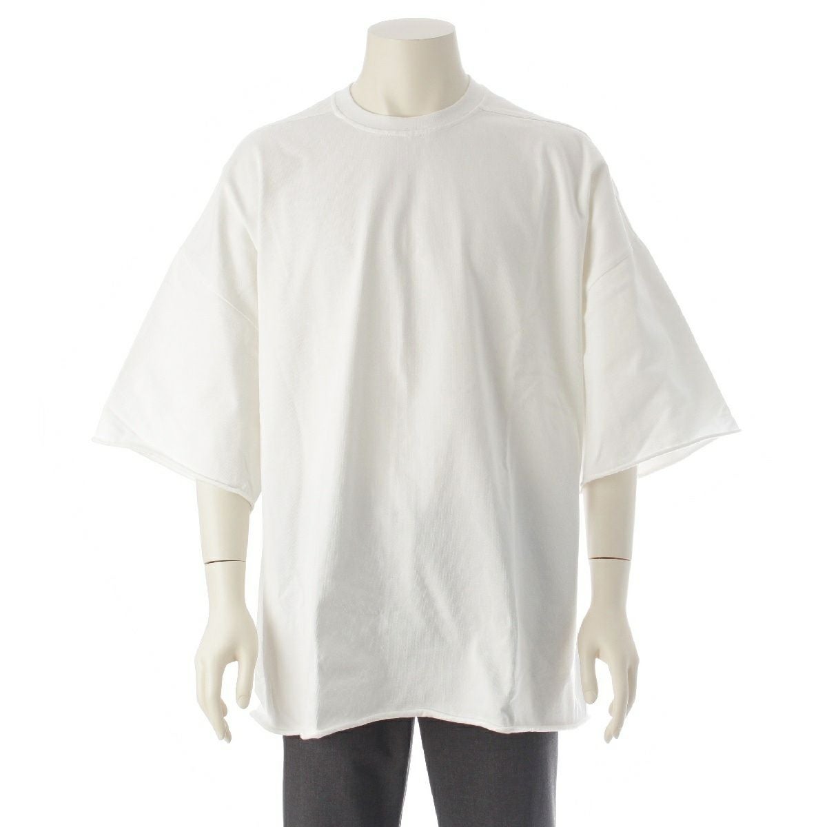 リックオウエンス 24SS コットン  オーバーサイズ 半袖Ｔシャツ トップス カットソー RU01D3283-BA ブラック one size【中古】 リックオウエンス 24SS コットン Tommy オーバーサイズ 半袖Tシャツ