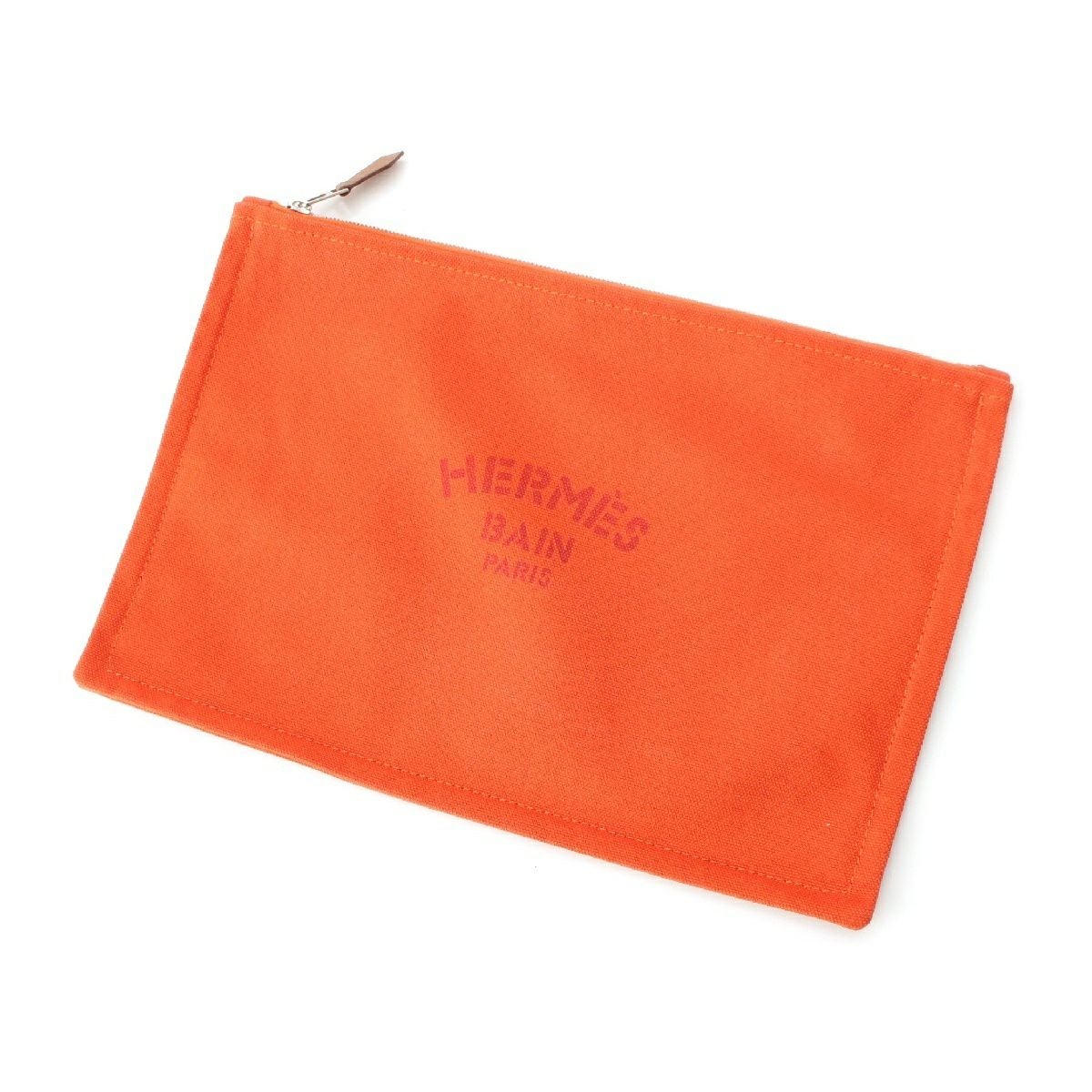 美品　HERMES エルメス　ヨッティングフラットポーチ　GM オレンジ エルメス キャンバス ヨッティング フラットGM ポーチ オレンジ | 中古