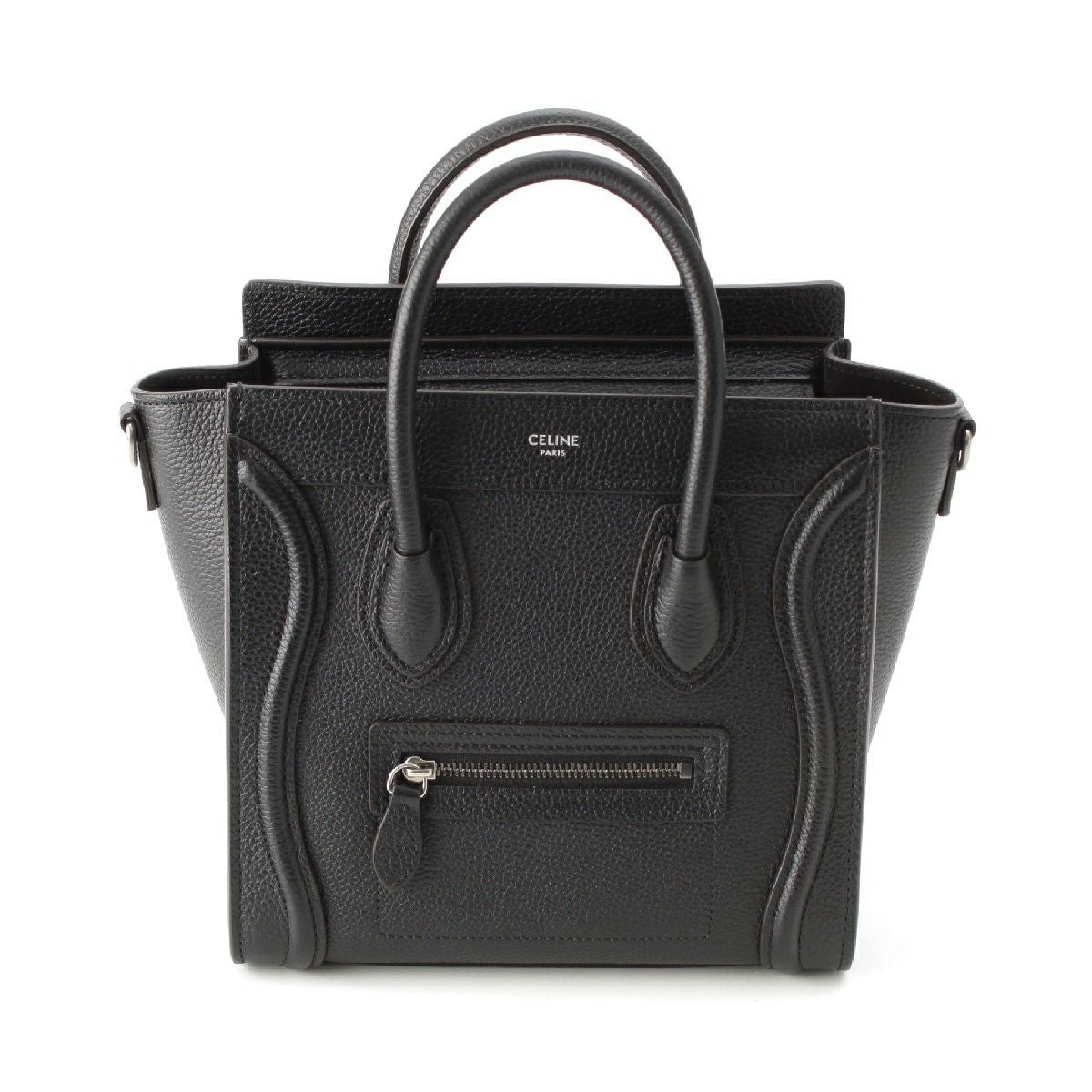 【新品同様】CELINE ラゲージ ナノ ドラム　ブラック CELINE - 美品 CELINE(セリーヌ) ラゲージ ナノ ブラック ドラムド