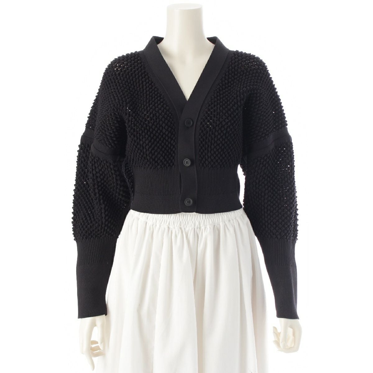 シーエフシーエル LATTICE CROPPED CARDIGAN クロップド ジャケット カーディガン CF009KE002 ブラック F【中古】 シーエフシーエル LATTICE CROPPED CARDIGAN クロップド ジャケット