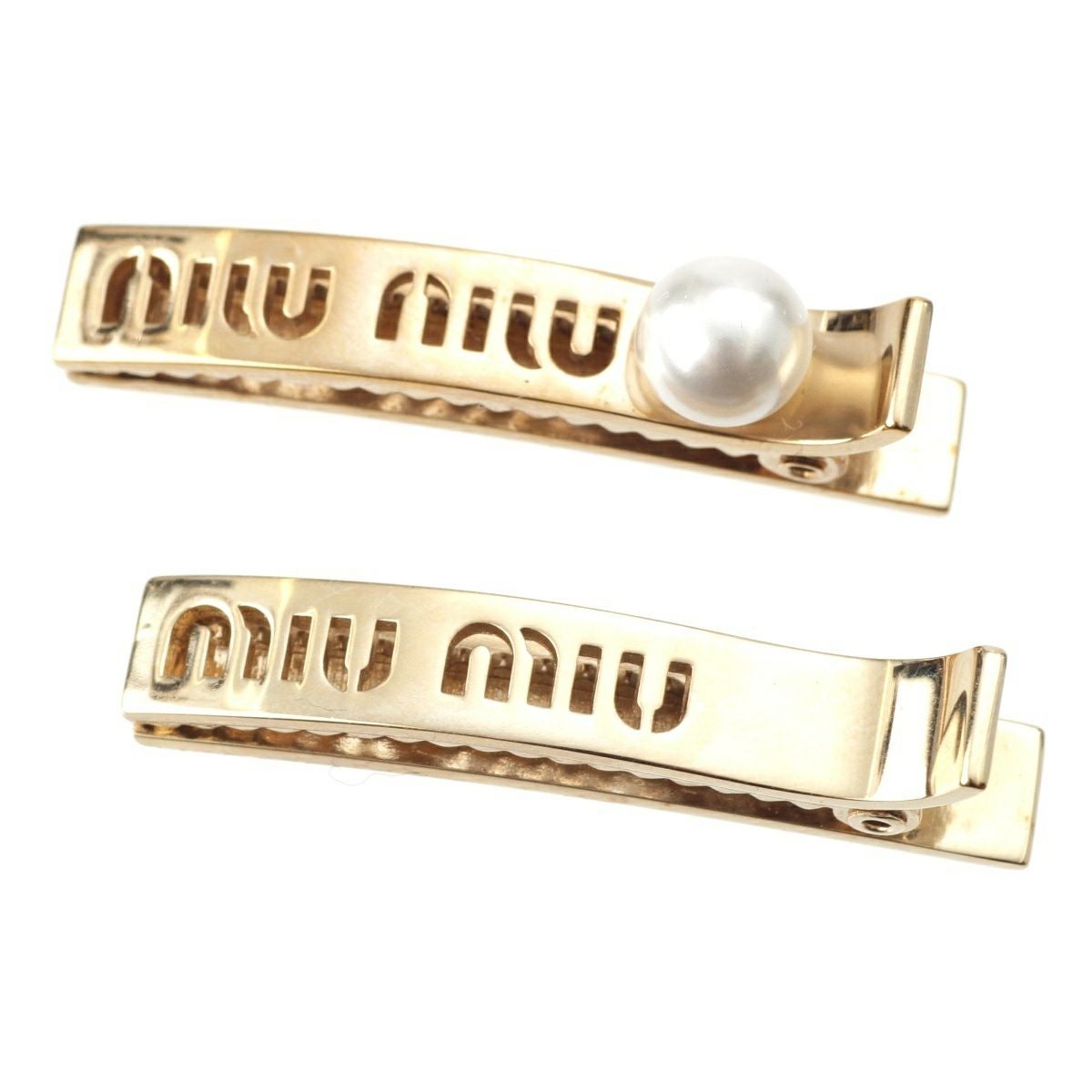 ヘアピン miumiu ヘア アクセサリー ヘアピン ミュウミュウ ピン MIU