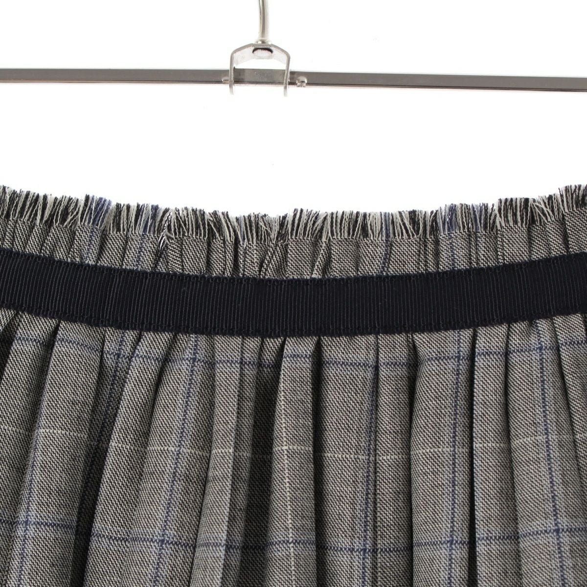 ドゥロワー 24SS サマー ウール ウィンドウペイン プリーツ ロング