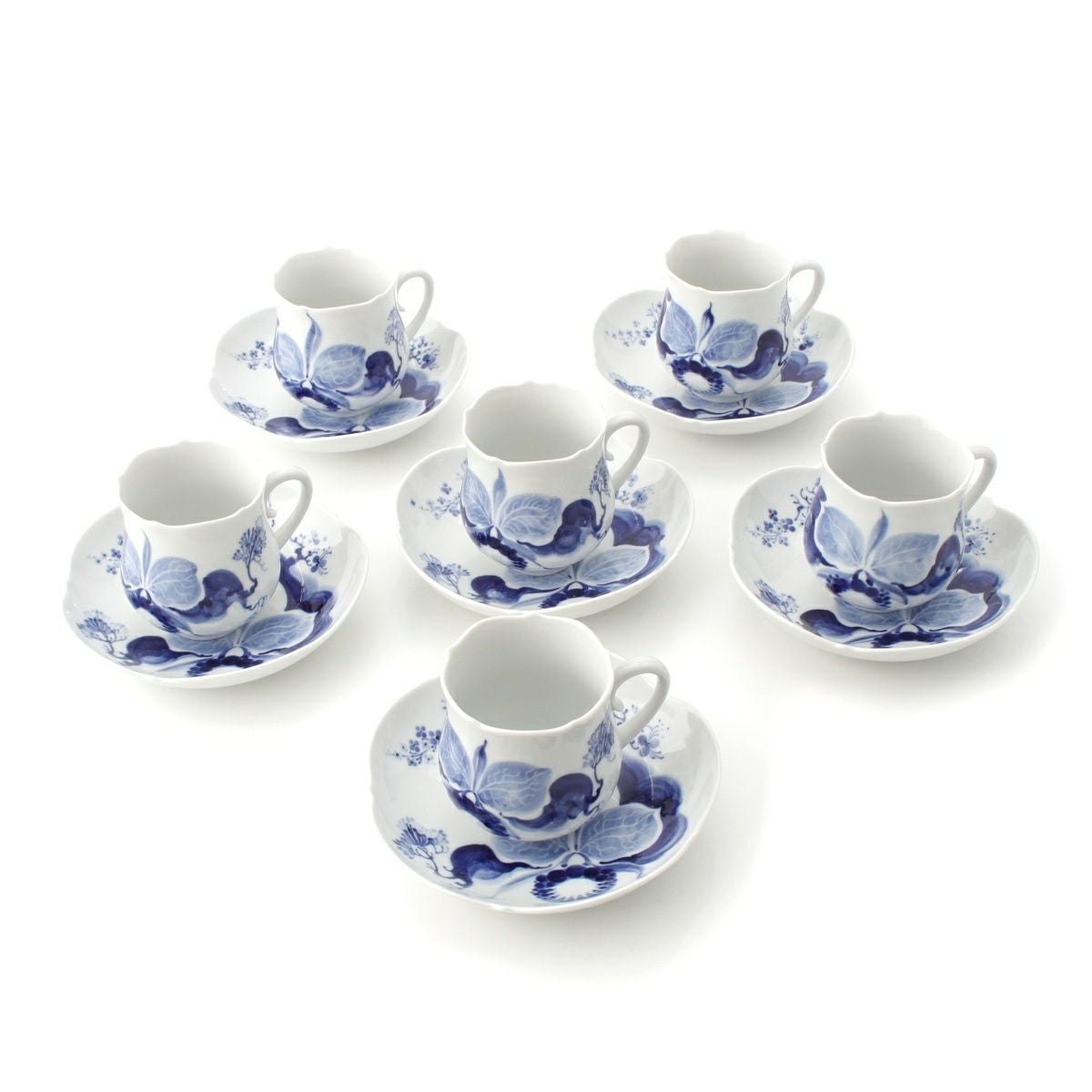 マイセン 陶器 ブルーオーキッド 6客セット 食器 コーヒー カップ