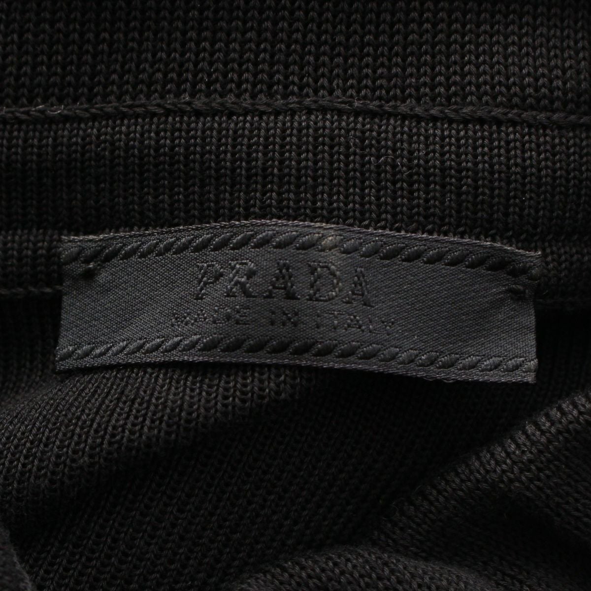 トップス Prada archive black knit t shirt プラダ コットン アーカイブ ニットデザイン 長袖シャツ トップス
