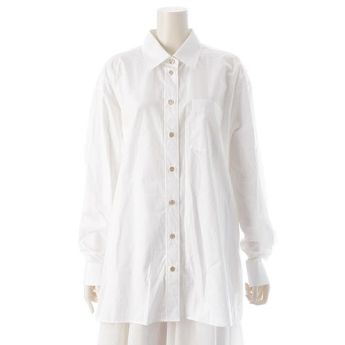 グッチ 24AW コットン バックログ エンブロイダリー ブラウス シャツ 759790 ホワイト 40