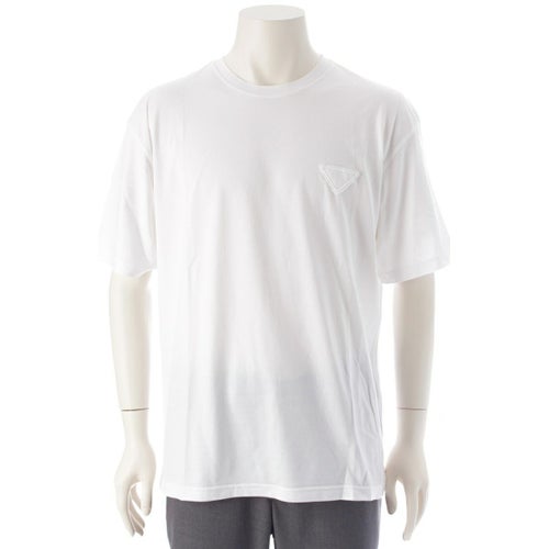 プラダ 23年 コットン トライアングルロゴ 半袖Ｔシャツ トップス UJN582 ホワイト L