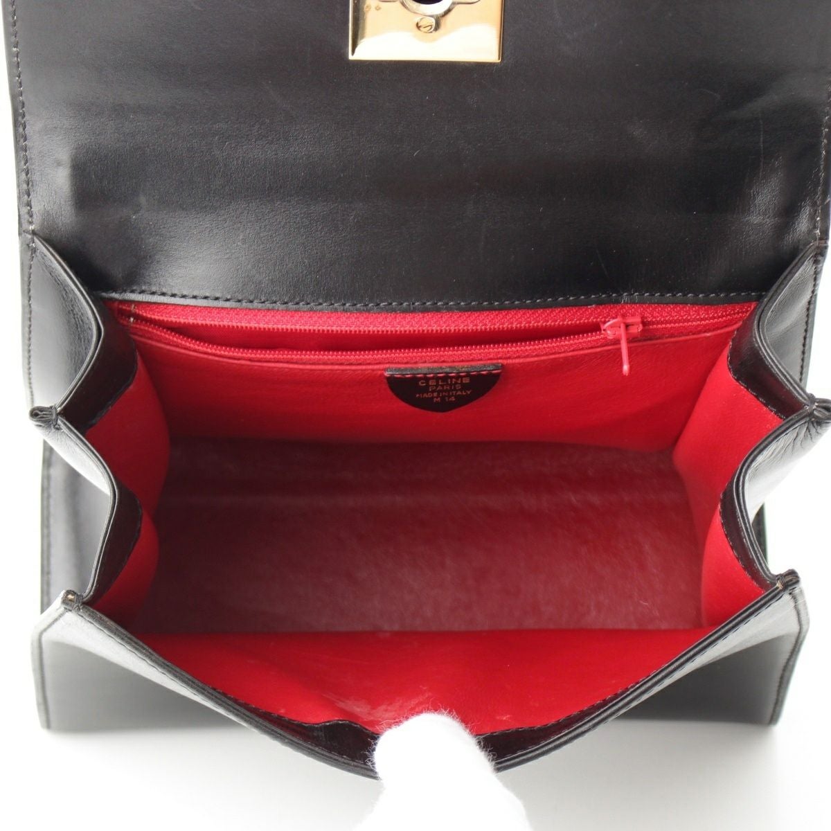 セリーヌ ヴィンテージ レザー 2way トップハンドル ロゴ金具