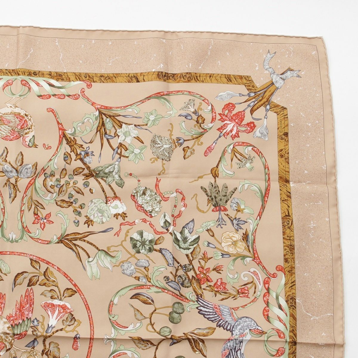 エルメス カレ90 シルク PIERRES d' ORIENT et d' OCCIDENT 東洋の石と