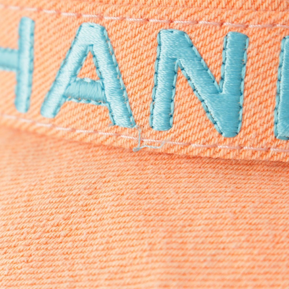 シャネル コットン CHANELロゴ バケット ハット 帽子 オレンジ M
