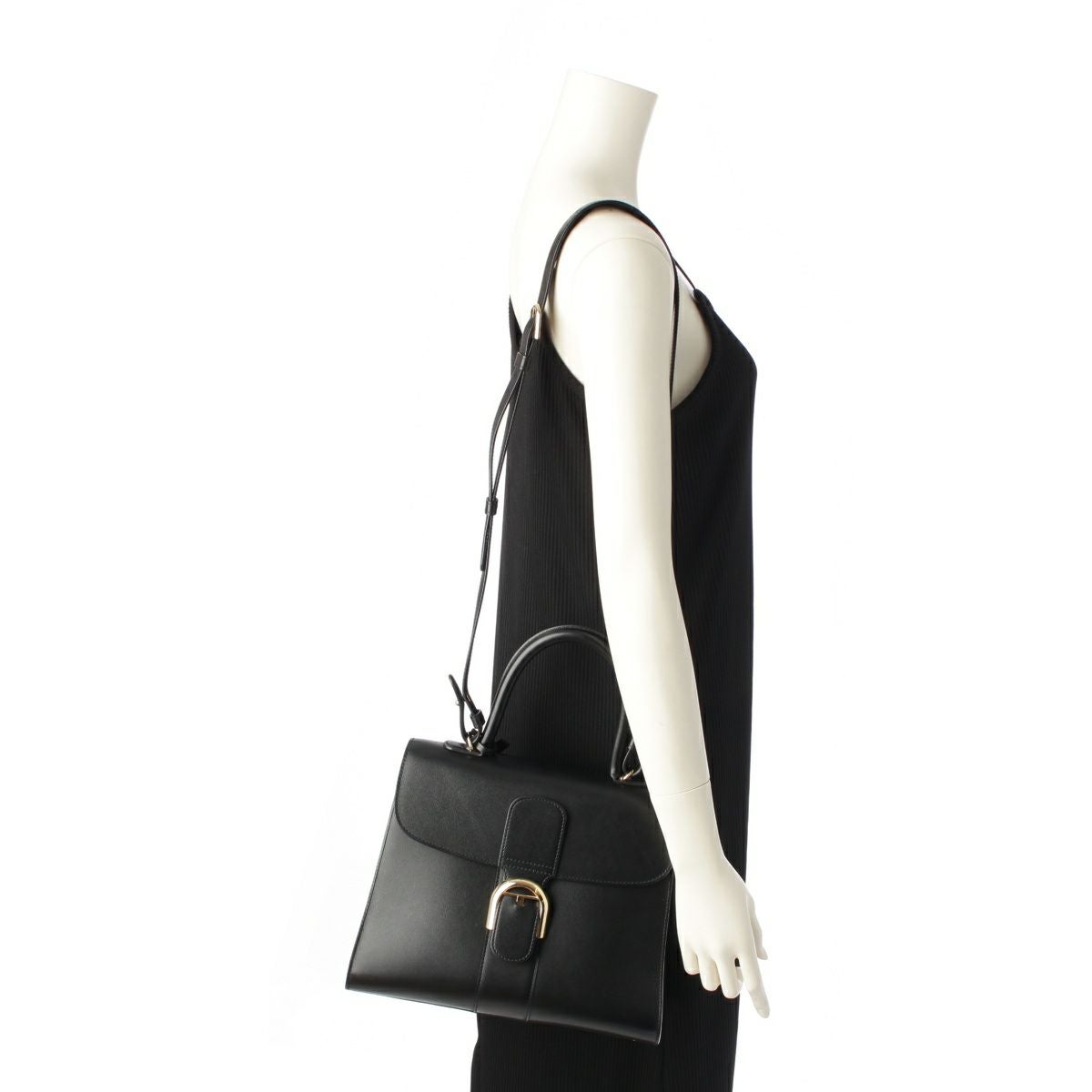 美品✨ デルヴォー ブリヨン 2way ハンドバッグ カーフレザー Dチャーム デルボー DELVAUX ブリヨン ミニ ピンクベージュ グレインカーフレザー